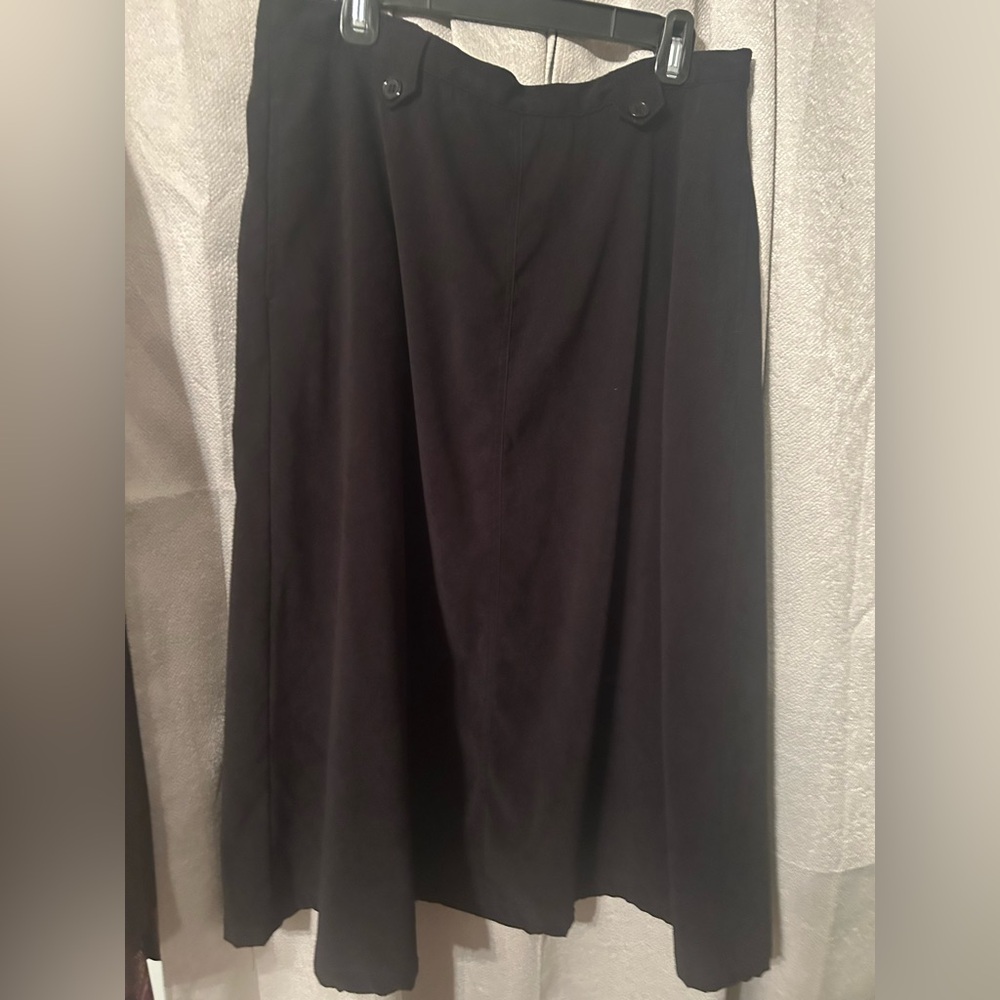 Christopher and Banks black zippered  long velvety skirt.